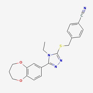 4-({[5-(3,4-dihydro-2H-1,5-benzodioxepin-7-yl)-4-ethyl-4H-1,2,4-triazol-3-yl]sulfanyl}methyl)benzonitrile