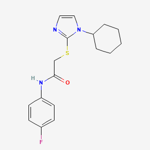 2-((1-cyclohexyl-1H-imidazol-2-yl)thio)-N-(4-fluorophenyl)acetamide