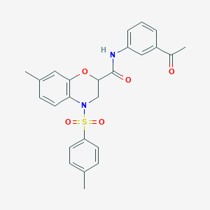 N-(3-acetylphenyl)-7-methyl-4-[(4-methylphenyl)sulfonyl]-3,4-dihydro-2H-1,4-benzoxazine-2-carboxamide