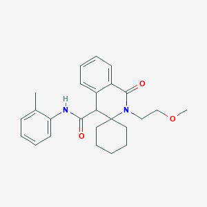 molecular formula C25H30N2O3 B11239662 2'-(2-methoxyethyl)-1'-oxo-N-(o-tolyl)-2',4'-dihydro-1'H-spiro[cyclohexane-1,3'-isoquinoline]-4'-carboxamide 