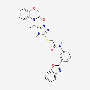 N-[3-(1,3-benzoxazol-2-yl)phenyl]-2-({4-methyl-5-[1-(3-oxo-2,3-dihydro-4H-1,4-benzoxazin-4-yl)ethyl]-4H-1,2,4-triazol-3-yl}sulfanyl)acetamide