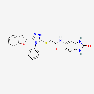 2-{[5-(1-benzofuran-2-yl)-4-phenyl-4H-1,2,4-triazol-3-yl]sulfanyl}-N-(2-oxo-2,3-dihydro-1H-benzimidazol-5-yl)acetamide