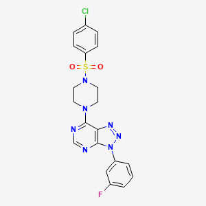 molecular formula C20H17ClFN7O2S B11239702 7-(4-((4-chlorophenyl)sulfonyl)piperazin-1-yl)-3-(3-fluorophenyl)-3H-[1,2,3]triazolo[4,5-d]pyrimidine 