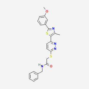 molecular formula C24H22N4O2S2 B11239710 N-benzyl-2-((6-(2-(3-methoxyphenyl)-4-methylthiazol-5-yl)pyridazin-3-yl)thio)acetamide 