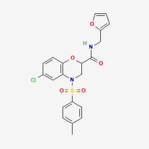 molecular formula C21H19ClN2O5S B11239718 6-chloro-N-(furan-2-ylmethyl)-4-[(4-methylphenyl)sulfonyl]-3,4-dihydro-2H-1,4-benzoxazine-2-carboxamide 