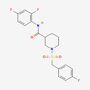 molecular formula C19H19F3N2O3S B11239745 N-(2,4-difluorophenyl)-1-[(4-fluorobenzyl)sulfonyl]piperidine-3-carboxamide 