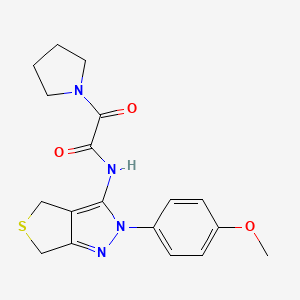 N-(2-(4-methoxyphenyl)-4,6-dihydro-2H-thieno[3,4-c]pyrazol-3-yl)-2-oxo-2-(pyrrolidin-1-yl)acetamide