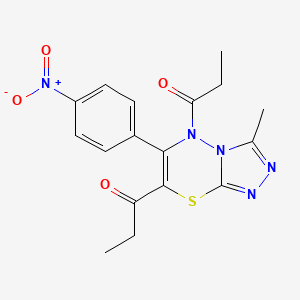 1,1'-[3-methyl-6-(4-nitrophenyl)-5H-[1,2,4]triazolo[3,4-b][1,3,4]thiadiazine-5,7-diyl]dipropan-1-one