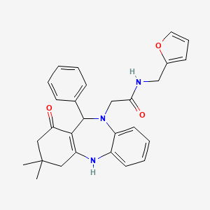 2-(3,3-dimethyl-1-oxo-11-phenyl-1,2,3,4,5,11-hexahydro-10H-dibenzo[b,e][1,4]diazepin-10-yl)-N-(2-furylmethyl)acetamide