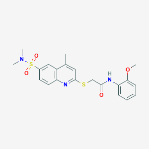 2-{[6-(dimethylsulfamoyl)-4-methylquinolin-2-yl]sulfanyl}-N-(2-methoxyphenyl)acetamide