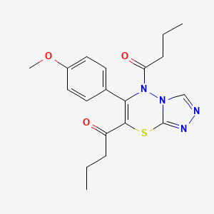 1-[5-Butanoyl-6-(4-methoxyphenyl)-5H-[1,2,4]triazolo[3,4-B][1,3,4]thiadiazin-7-YL]butan-1-one