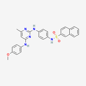 N-[4-({4-[(4-methoxyphenyl)amino]-6-methylpyrimidin-2-yl}amino)phenyl]naphthalene-2-sulfonamide