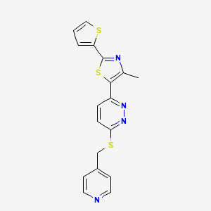 4-Methyl-5-(6-((pyridin-4-ylmethyl)thio)pyridazin-3-yl)-2-(thiophen-2-yl)thiazole