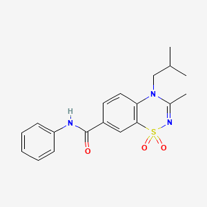 molecular formula C19H21N3O3S B11239861 4-isobutyl-3-methyl-N-phenyl-4H-1,2,4-benzothiadiazine-7-carboxamide 1,1-dioxide 