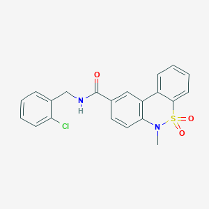 molecular formula C21H17ClN2O3S B11239892 N-(2-chlorobenzyl)-6-methyl-6H-dibenzo[c,e][1,2]thiazine-9-carboxamide 5,5-dioxide 