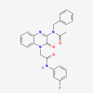 N-Benzyl-N-(4-{[(3-fluorophenyl)carbamoyl]methyl}-3-oxo-3,4-dihydroquinoxalin-2-YL)acetamide