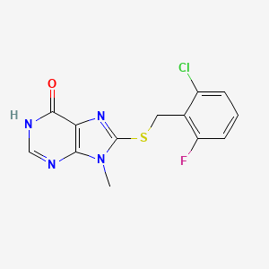 molecular formula C13H10ClFN4OS B11239914 8-[(2-chloro-6-fluorobenzyl)sulfanyl]-9-methyl-1,9-dihydro-6H-purin-6-one 