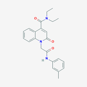 molecular formula C23H25N3O3 B11239921 N,N-diethyl-1-{2-[(3-methylphenyl)amino]-2-oxoethyl}-2-oxo-1,2-dihydroquinoline-4-carboxamide 