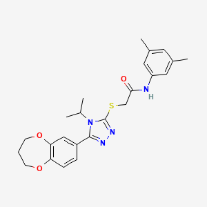 2-{[5-(3,4-dihydro-2H-1,5-benzodioxepin-7-yl)-4-(propan-2-yl)-4H-1,2,4-triazol-3-yl]sulfanyl}-N-(3,5-dimethylphenyl)acetamide