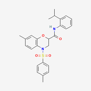 7-methyl-4-[(4-methylphenyl)sulfonyl]-N-[2-(propan-2-yl)phenyl]-3,4-dihydro-2H-1,4-benzoxazine-2-carboxamide