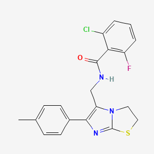 2-chloro-6-fluoro-N-((6-(p-tolyl)-2,3-dihydroimidazo[2,1-b]thiazol-5-yl)methyl)benzamide