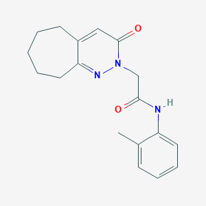 molecular formula C18H21N3O2 B11239997 N-(2-methylphenyl)-2-(3-oxo-3,5,6,7,8,9-hexahydro-2H-cyclohepta[c]pyridazin-2-yl)acetamide 