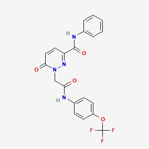 molecular formula C20H15F3N4O4 B11240013 6-oxo-N-phenyl-1-({[4-(trifluoromethoxy)phenyl]carbamoyl}methyl)-1,6-dihydropyridazine-3-carboxamide 