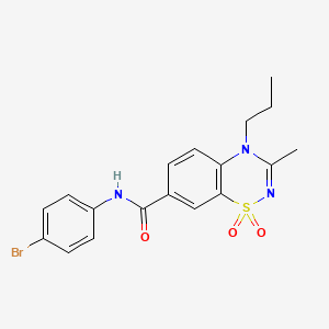 molecular formula C18H18BrN3O3S B11240021 N-(4-bromophenyl)-3-methyl-4-propyl-4H-1,2,4-benzothiadiazine-7-carboxamide 1,1-dioxide 