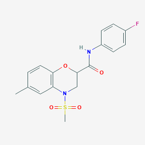 N-(4-fluorophenyl)-6-methyl-4-(methylsulfonyl)-3,4-dihydro-2H-1,4-benzoxazine-2-carboxamide