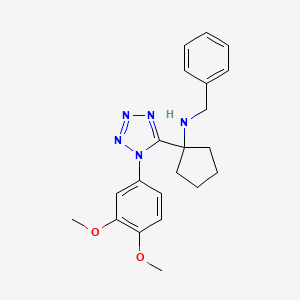 molecular formula C21H25N5O2 B11240065 N-benzyl-1-[1-(3,4-dimethoxyphenyl)-1H-tetrazol-5-yl]cyclopentanamine 