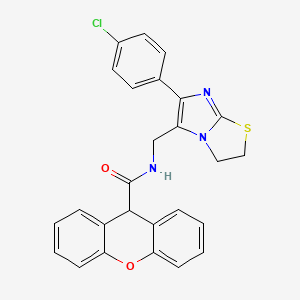 molecular formula C26H20ClN3O2S B11240082 N-((6-(4-chlorophenyl)-2,3-dihydroimidazo[2,1-b]thiazol-5-yl)methyl)-9H-xanthene-9-carboxamide 