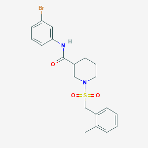 molecular formula C20H23BrN2O3S B11240087 N-(3-bromophenyl)-1-[(2-methylbenzyl)sulfonyl]piperidine-3-carboxamide 