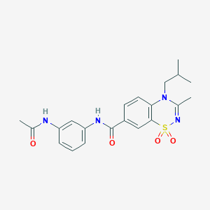 N-[3-(acetylamino)phenyl]-3-methyl-4-(2-methylpropyl)-4H-1,2,4-benzothiadiazine-7-carboxamide 1,1-dioxide