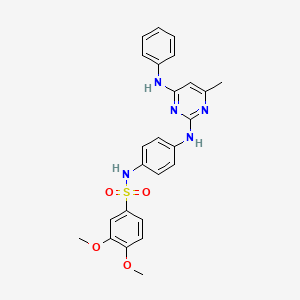 3,4-dimethoxy-N-(4-((4-methyl-6-(phenylamino)pyrim