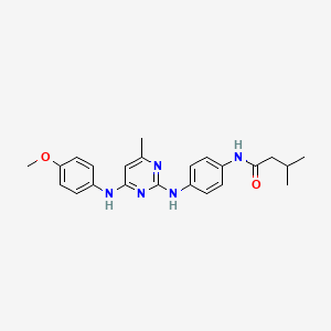 molecular formula C23H27N5O2 B11240186 N-[4-({4-[(4-methoxyphenyl)amino]-6-methylpyrimidin-2-yl}amino)phenyl]-3-methylbutanamide 