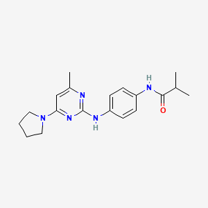 molecular formula C19H25N5O B11240189 N-(4-((4-methyl-6-(pyrrolidin-1-yl)pyrimidin-2-yl)amino)phenyl)isobutyramide 