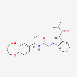 N-[1-(3,4-dihydro-2H-1,5-benzodioxepin-7-yl)propyl]-2-[3-(2-methylpropanoyl)-1H-indol-1-yl]acetamide