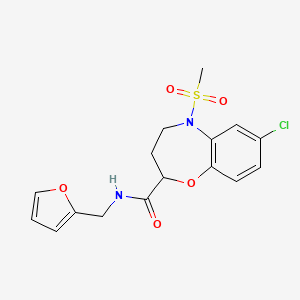 7-chloro-N-(furan-2-ylmethyl)-5-(methylsulfonyl)-2,3,4,5-tetrahydro-1,5-benzoxazepine-2-carboxamide