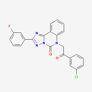 molecular formula C23H14ClFN4O2 B11240241 6-[2-(3-chlorophenyl)-2-oxoethyl]-2-(3-fluorophenyl)[1,2,4]triazolo[1,5-c]quinazolin-5(6H)-one 