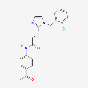 N-(4-acetylphenyl)-2-({1-[(2-chlorophenyl)methyl]-1H-imidazol-2-yl}sulfanyl)acetamide