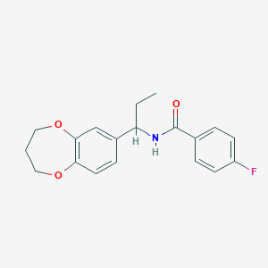 N-[1-(3,4-dihydro-2H-1,5-benzodioxepin-7-yl)propyl]-4-fluorobenzamide