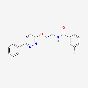 molecular formula C19H16FN3O2 B11240324 3-fluoro-N-{2-[(6-phenylpyridazin-3-yl)oxy]ethyl}benzamide 