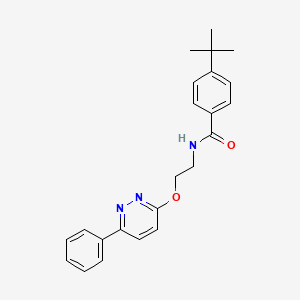 molecular formula C23H25N3O2 B11240331 4-tert-butyl-N-{2-[(6-phenylpyridazin-3-yl)oxy]ethyl}benzamide 