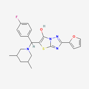 5-((3,5-Dimethylpiperidin-1-yl)(4-fluorophenyl)methyl)-2-(furan-2-yl)thiazolo[3,2-b][1,2,4]triazol-6-ol