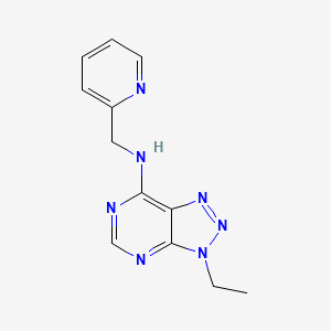 molecular formula C12H13N7 B11240382 3-ethyl-N-(pyridin-2-ylmethyl)-3H-[1,2,3]triazolo[4,5-d]pyrimidin-7-amine 