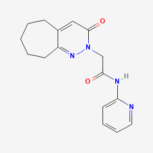 molecular formula C16H18N4O2 B11240391 2-(3-oxo-3,5,6,7,8,9-hexahydro-2H-cyclohepta[c]pyridazin-2-yl)-N-(pyridin-2-yl)acetamide 