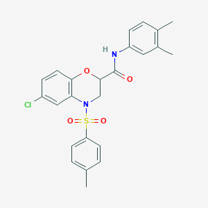 6-chloro-N-(3,4-dimethylphenyl)-4-[(4-methylphenyl)sulfonyl]-3,4-dihydro-2H-1,4-benzoxazine-2-carboxamide