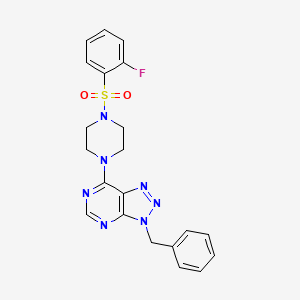 molecular formula C21H20FN7O2S B11240395 3-benzyl-7-(4-((2-fluorophenyl)sulfonyl)piperazin-1-yl)-3H-[1,2,3]triazolo[4,5-d]pyrimidine 