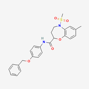 N-[4-(benzyloxy)phenyl]-7-methyl-5-(methylsulfonyl)-2,3,4,5-tetrahydro-1,5-benzoxazepine-2-carboxamide