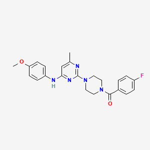 molecular formula C23H24FN5O2 B11240411 2-[4-(4-fluorobenzoyl)piperazin-1-yl]-N-(4-methoxyphenyl)-6-methylpyrimidin-4-amine 